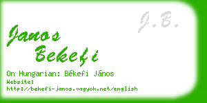 janos bekefi business card